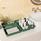 A-LuGei 【𝟮𝟴𝗣𝗖𝗦】 【𝟱𝗦𝗶𝘇𝗲】 ArmyGreen Drawer Organizer, Makeup organizer, 【Holds 177 Items】 Bathroom Organizers and Storage, Plastic Desk Organizer Divider, Organizer Bins for Office Vanity