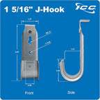 ICC Ceiling Mount J Hook 1 5/16” Without Retainer Clip – Galvanized Steel Cable Management Hooks for Hanging Cable - Rust-Resistant, EIA and TIA Compliant - 1 5/16 Inch 25 Pack