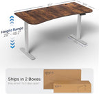 VIVO Electric 63 x 32 in Rustic Standing Desk, Memory Height Adjustment, 1B Series, Holds 220 lbs, Vintage Brown Top Gray Frame, DESK-KIT-1G1N
