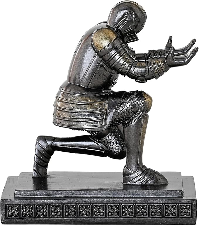 Amoysanli Executive Knight Pen Holder Decorative Resin Pen Holders For Desk Organizer Cool Ornament Gift For Office and Home (Iron)