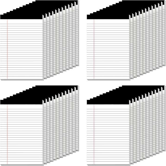 5" x 8" Note Pads 48 Pack of Legal Pads 30 Sheets Notepad College Ruled Small Writing Pads Perforated Pages Paper Pads 80GSM Heavyweight Paper Note Pads for Home, Office, or School