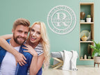 Personalized Metal Sign Monogram Wall Decor Last Name Sign Personalized Signs for Home Decor Custom Metal Signs Metal Wall Art Established Sign Family Name Sign Anniversary Wedding Gift for Couple
