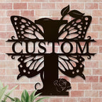 Personalized Custom Letter Name metal Signs,Custom Black Letter Monogram Wall Art Decor,Metal Signs Plaques Outdoor wall Decorative Signage (I)