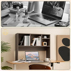 Tangkula Desktop Bookshelf, Countertop Storage Hutch with 4 Shelves for Computer Desk, Desktop 2-Tier Display Rack, Multipurpose Wood Desk Hutch Storage Organizer for Dorm Office Home