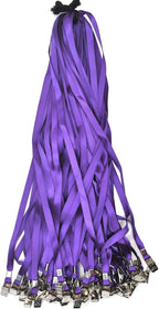 Beebel Purple Lanyards 100 Pack Nylon Flat Badge Lanyard for Id Badge Name Tag (Purple, 100 Pack)
