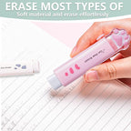 4Pcs Cat's Paw Cute Stationery Set,Cute School Supplies,Including 2 Cute Pencil Sharpeners and 2 Retractable Erasers, for Kawaii Office School Home Supplies (Cat paw)