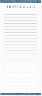 Graphique Magnetic Notepad, Chambray – 100 Sheets, 4” x 9.25” x .5” – Front Says, “Shopping List”, Sticks to Any Magnetic Surface, Perfect for Shopping and Grocery Lists, Makes a Great Gift