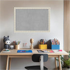 Amanti Art Silver Framed Magnetic Board 18x26 Medium Vision Board for use with Magnets, 100% Metal Sheet to Display Items as Office Decor or for Home Organization in mudroom, Kitchen or Kids Room