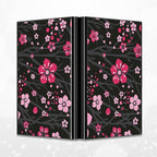 BWEGRHE Slim Credit Card Holder, Pink Cherry Blossom RFID Blocking Metal Wallet for Men & Women, Aluminum Minimalist Hard Case Pocket-Sized Business Cards Organizer (Fits Up to 10 Cards)