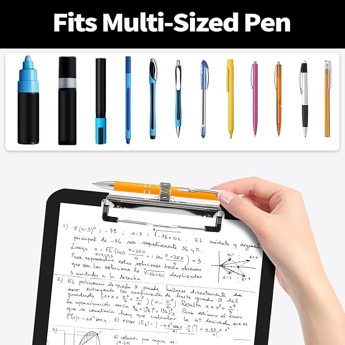 Sooez Plastic Clipboard with Pen Holder, [10% Thicker] Clip Boards 8.5x11 with Low Profile Clip, Cute Hanging Clipboard, Standard Letter Size A4 for Women Kid Teacher, Office & School Supplies, Clear