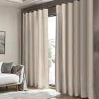 Cbsroro Room Divider Blackout Curtain Track Curtains Wall Dividers Panels Screen for Living Rooms Bedroom Office Privacy Partition Separation, W180 × L96 Inch,1 Panel, Beige