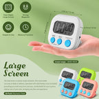 Xuhal 28 Pcs Digital Timers for Teachers Classroom Kitchen Countdown Timers for Cooking Magnetic Stopwatch 4 Colors for Kitchen Cooking Study Work Baking Sports