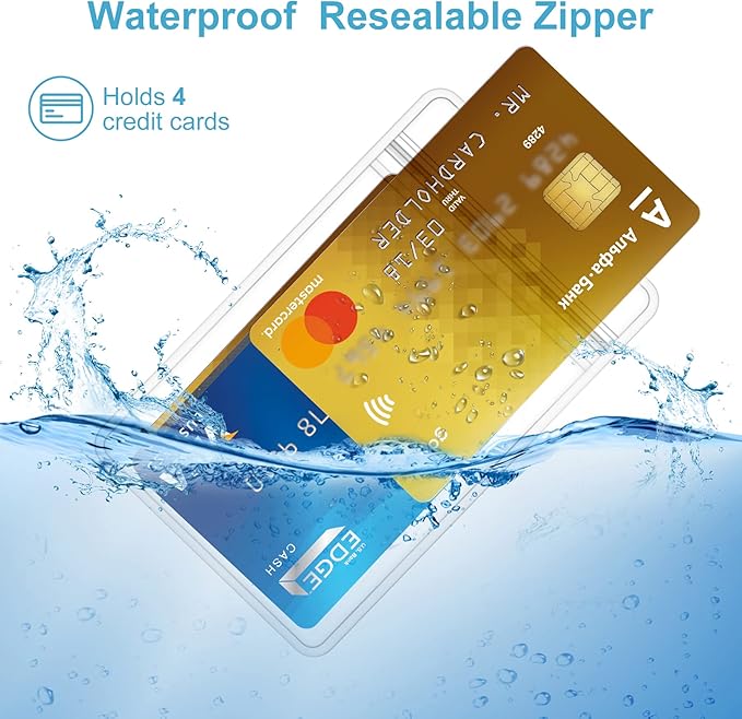 Abeyath 200 Pack Extra Thick ID Badge Holder Vertical Clear ID Card Holder with Waterproof Resealable Zip Name Tag Holder for Nurses, School and Office（ 2.25x3.5Inch）