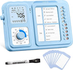 3-in-1 Visual Timer & ADHD Tool for Kids|Adults, Task Timer with Chore Chart Board, Visual Schedule for Kids with Autism, Daily Checklist for Home, School, Classroom, Desk (Blue)