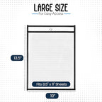 Essex Wares - 4 Pack, Black, Job Ticket Holders, 10" Wide x 13.5" Tall - Clear Plastic Shop Ticket Holders - Easy to Use, Reusable & Easy Erase Plastic Invoice Holders, Water-Resistant & Durable
