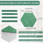 Hexagonal Acoustic Panels-12 Pack High-Density Sound Absorbing Panels 12"X10"X0.4" for Enhanced Noise Reduction, DIY Design, Idea for Studios, Offices, and Home Theaters(Forest Green)