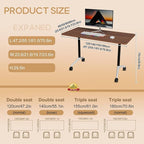 Folding Conference Table 4ft 5ft, Foldable Office Meeting Desk for 6 People, Multiple Sizes Colors Mobile Conference Room Table for Training Room School Business Furniture (4, Walnut, 63in)