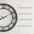 Presentime & Co 10" Farmhouse Series Wall Clock, Vintage Style, Retro Clock, Silent no Ticking, Oil Rubbed Bronze Finish