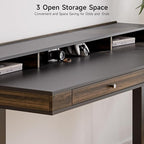 ONBRILL Standing Desk with Drawers, 55x23.6 Inch Electric Stand Up Desk with Storage Shelf and Memory Controller, Sit Stand Desk Adjustable Height from 28-46 Inches for Computer Workstation, Black