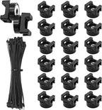 20Pcs Magnetic Zip Tie Mount and 100 Nylon Cable Ties, Magnetic Cable Clips, Multi-purpose Cable Tie Management Base, Office Cable Organizer (22mm)