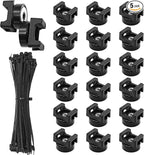 20Pcs Magnetic Zip Tie Mount and 100 Nylon Cable Ties, Magnetic Cable Clips, Multi-purpose Cable Tie Management Base, Office Cable Organizer (22mm)
