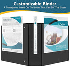 CIXILDTS 3" 3 Ring Binder, Standard 3-Inch Slant-D Ring Binder Fit Letter Size Paper, Presentation View Binders, 10 Packs, Black
