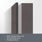 2” Thick Acoustic Panels with Hanging Brackets to the Wall, 2 PCS 47.2” x 11.8” Fiberglass Sound Absorbing Panels for Home Theater Church Office Wall or Ceiling, Mud Grey