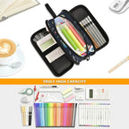 BOENLE Space Rocket Planet Pencil Case Box Boys Girls Large Pencil Pouch with Zipper Compartments Big Capacity Stationery Pen Bag Organizer for Kids Teens Adults School Office