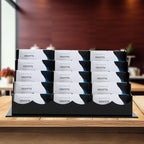 Vevitts Business Acrylic Card Holder Display for Desk, 15 Slots 5 Tiers Multiple-Black Acrylic Business Card Stand Set, Holds Approximately 750 Cards