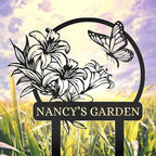 Personalized Garden Signs | Customized Metal Yard Sign Stakes | Custom Butterfly Garden Name Sign | Garden Signs to Personalize | Custom Yard Signs with Stakes | Garden Art Outdoor