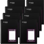 Resurhang 8 Pack Wirebound Business Notebook Legal Ruled Spiral Notebook 8-1/2" x 11" 80 Sheets Per Pad Professional Journal for Office Journal Planner Work Meeting Men Women(Purple)