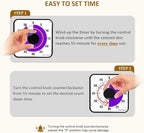 Secura 60-Minute Visual Countdown Timer, 7.5-Inch Oversize Classroom Visual Timer for Kids and Adults, Durable Mechanical Kitchen Timer Clock with Magnetic Backing (Purple)