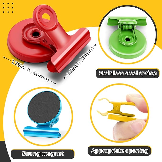 20 Pack Fridge Magnet, Multicolor Magnetic Clips Whiteboard Magnets, Magnet Clips Heavy Duty Refrigerator Magnets for Photo Displays, Home, Office, Classroom