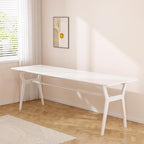 OSCHF Solid Wood Study Desk - 78.8" Double Long Computer Table for Home Office, 2-Person PC Workstation, White