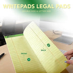 KAISA Legal Notepads 8.5"x11.75"，12pads note pads office supplies Recycled Paper 8.5"x11.75" Wide Ruled 50 sheets Hard Back Notepads 8-1/2"x 11-3/4" Writing Tablet Canary For Office Supplies (Pack of 12) KSU-5668