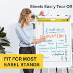 COIDEA Sticky Easel Pad, 25 in x 30 in, Large Sticky Notes for Wall, Super Sticky Easel Paper, Self Stick Flip Chart Paper for Teachers and Office, White, 30 Sheets/Pad, 4 Pad Total