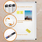 VIZ-PRO Magnetic Dry Erase Board, 24 X 18 Inches,3 Pack, Silver Aluminium Frame