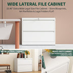2 Drawer Lateral File Cabinet with Lock, Metal File Cabinets for Home Office, Office Furniture for Organization Hanging Legal/Letter/A4, Metal Filing Cabinet Storage Cabinet, Require Assembly, White