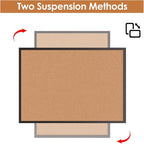 Board2by Cork Board Bulletin Board 36 x 48, Black Wood Framed 4x3 Corkboard, Office Board for Wall Cork, Large Wall Mounted Notice Pin Board with 18 Push Pins for School, Home & Office