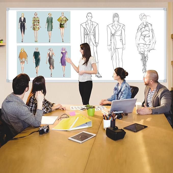 4'x8' WhiteBoard Magnetic Dry Erase White Board for Wall - Belgian Enamel Large WhiteBoard for Business, Education & Government - Durable Aluminum Frame Wall Mounted Whiteboards for Professionals