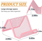 EMOMAS Business Card Holder for Desk, Office Desktop Business Card Display Holder, Mesh Business Card Holder, Desk Accessories for Women and Men, Pink(6 Pack)