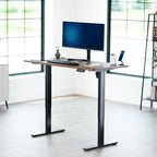 VIVO Electric 55 x 28 in Standing Desk, Memory Height Adjustment, 1B Series, Holds 220 lbs, One-Piece Rustic Vintage Brown Top, Black Frame, DESK-KIT-1B55N