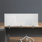 Desk Divider for Students and Desk Privacy Panel, Frosted Acrylic Plexiglass Shield with Clamps for Offices Schools Call Centers, Ideal Cubicle Light Shield - 60”L X22”W