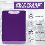 Sooez Clipboard with Storage, High Capacity Nursing Clip Board 8.5 x 11 with Pen Holder & Low Profile Clip, Plastic Clipboards Case Box, Teacher Must Haves School Office Supplies,Letter Size/ A4