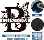 Personalized Custom Letter Name metal Signs,Custom Black Letter Monogram Wall Art Decor,Metal Signs Plaques Outdoor wall Decorative Signage (B)