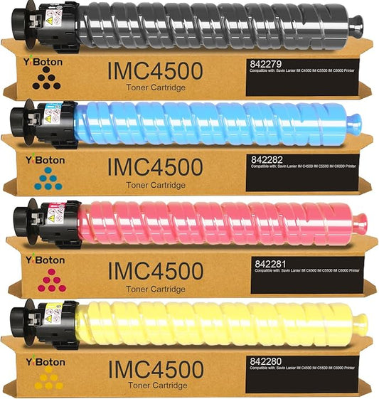 IM C4500 IM C6000 IMC4500 IMC6000 Toner Cartridge 842279 842280 842281 842282 Replacement for Ricoh IM C4500 IM C5500 IM C6000 Printer(4 Pack Black Cyan Magenta Yellow)