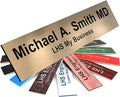 Engraved Name Plates for Door Sign Personalized Brushed Copper Pattern Plastic Plaque with Black Letters - Made in USA 2x4 M5