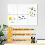 Comix Magnetic Dry Erase Board, 6 Pack, 11.8 x 11.8 Inches, Modular Whiteboard for Fridge, Office and Home, Small White Board Dry Erase Set for Kids, Students, Kitchen Organizer and Planner, White