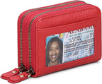 GOIACII Small Genuine Leather Wallet for Women, RFID Blocking Credit Card Holder Wallet
