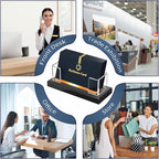 NIUBEE Acrylic Business Card Holder: Clear Plastic Business Cards Display Stand for Desk - Gift Card Organizer for Office 4 Pieces